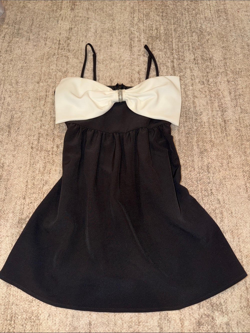 Sugarlips Black Mini Dress with White Bow